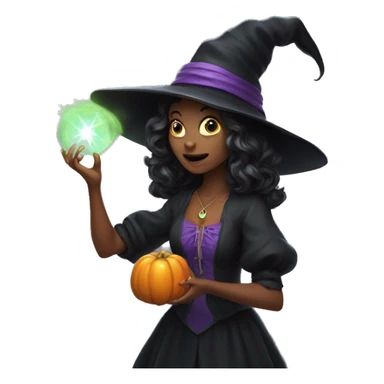 pretty witch casting spell sticker