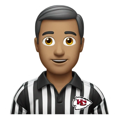 Referee wearing a red Kansas city chiefs hat  sticker