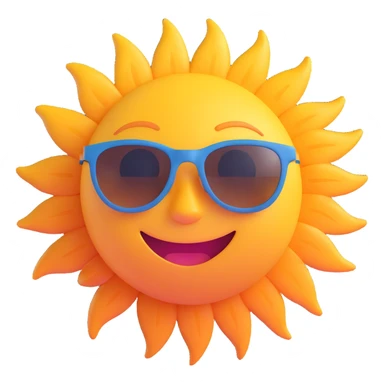 a smiling sun with sunglasses sticker