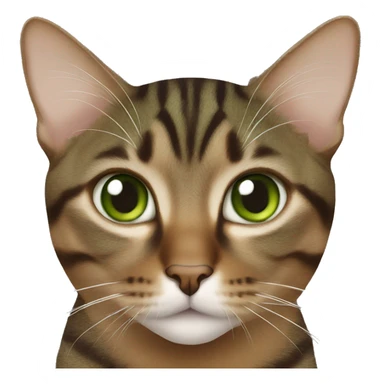 green eye, brown tabby adult cat  sticker