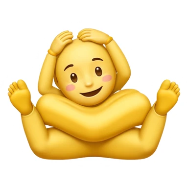 classic emoji smiling with its feet up behind it and its head on its hands sticker