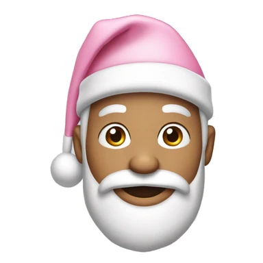 santa with a light pink hat sticker