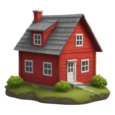 Small red wooden house sticker