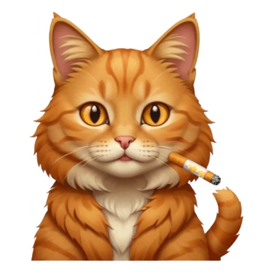 cat with cigarete sticker
