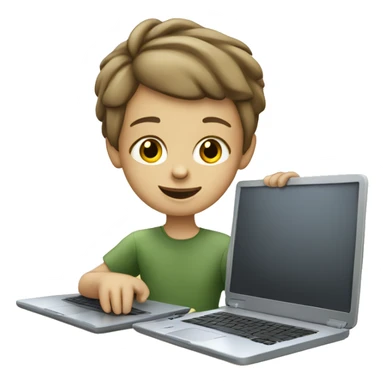 caucasian child & laptop sticker