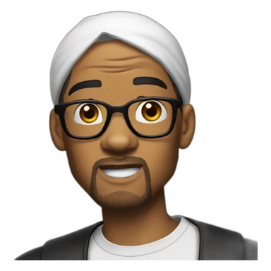 Will smith with black durag and white glasses shocked sticker