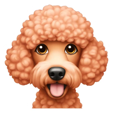 Peach poodle sticker