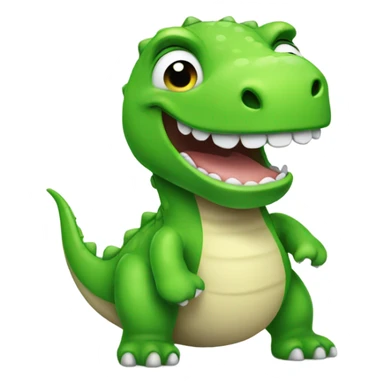happy green dino sticker