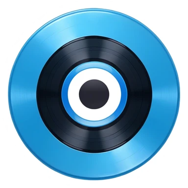all blue Vinyl Record black inner first circle  sticker