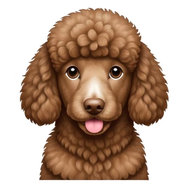 Brown standard poodle with white paws sticker