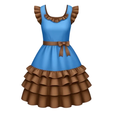 brown blue dress with ruffles sticker