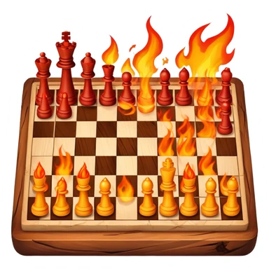 A chess board on fire  sticker