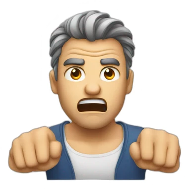 A man that is very angry. His hands are on their hairs and want to pull his hairs sticker