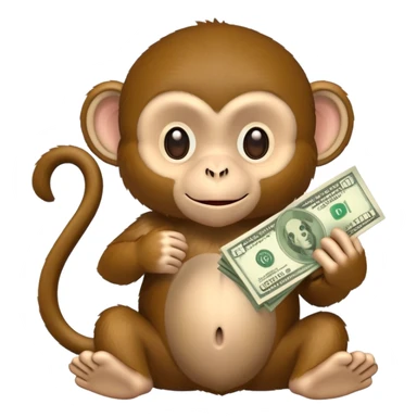 monkey with a lot of money sticker