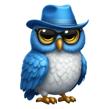 Blue owl looking cool sticker