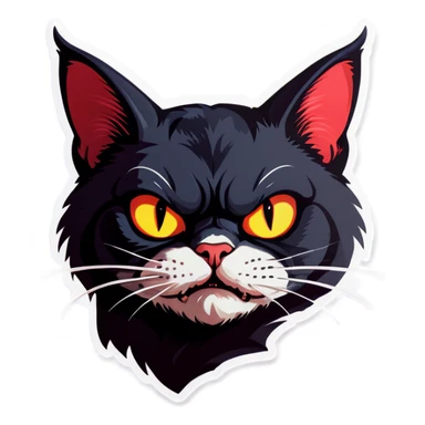 Realistic Evil looking cat up to no good sticker
