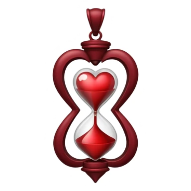 heart with a gothic hourglass pendant sticker