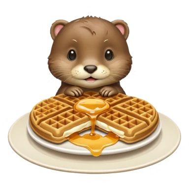 otter shaped waffle sticker