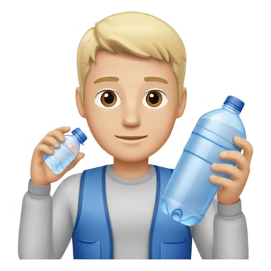 Blonde man delivering 1 gallon water bottle  sticker