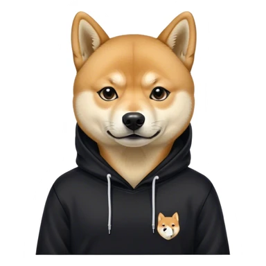 Slavic hooligan Shiba Doge in full black slavic hoodie sticker