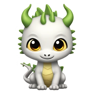 Fait moi une émoticone hello d'un dragon chibi avec un arrière-plan blanc  sticker