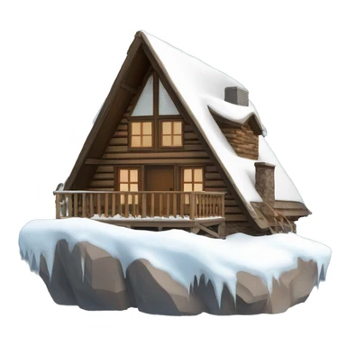 A-frame cabin with snow sticker