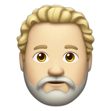 fat white man with wavy long dark hair and a beard sticker