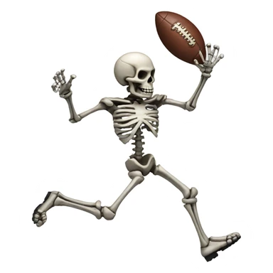 Skeleton throwing football sticker