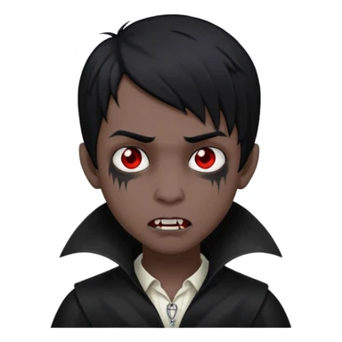 Boy, Vampire, Black Hair, medium long, emo, dark, spooky  sticker