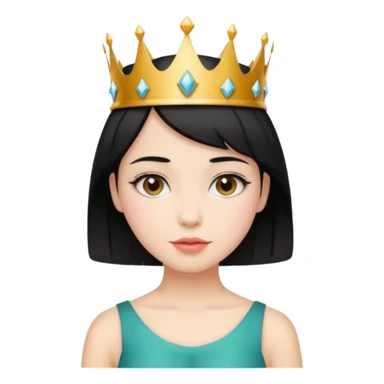 Chica linda pelo corto negro con una corona  sticker