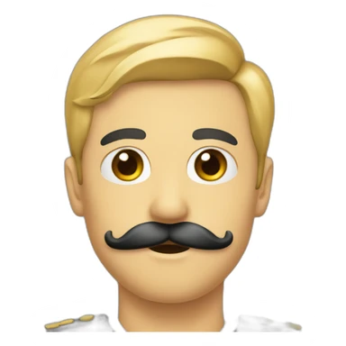 Uniform black pencil mustache sticker