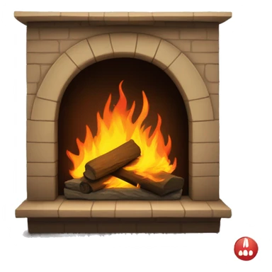 Fire place with fire in it  sticker