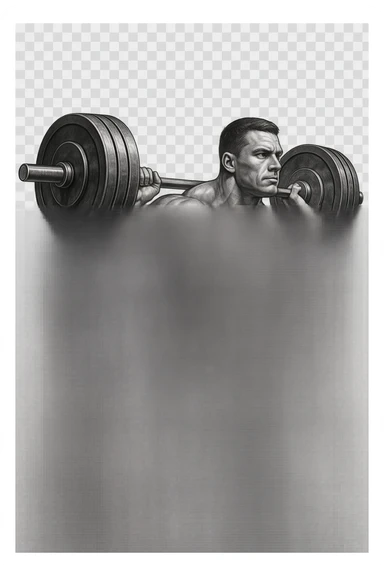 bodybuilder fa squat con bilanciere  sticker