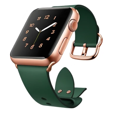 rose gold apple watch with forest green band sticker