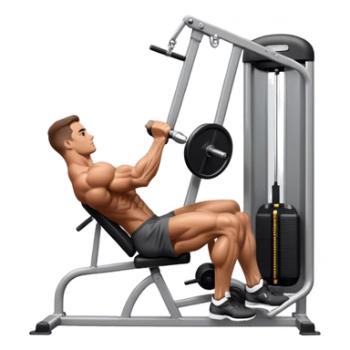 side-view bodybuilder seated weighted calf-raise machine lower leg exercise sticker