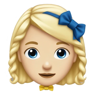 girl with blonde hair to shoulders with a sailor headbow with a sailor top with a yellow bowtie with blue eyes sticker