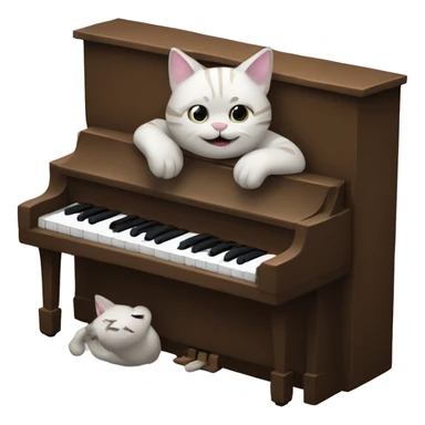A cat play piano sticker