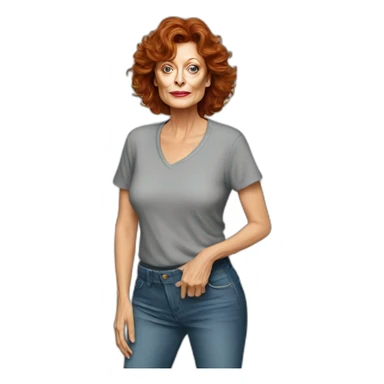 actor susan sarandon cartoon wearing tee sticker