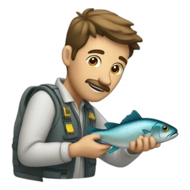 Descaling a fish sticker