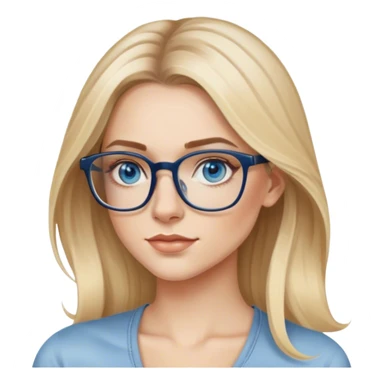 Hyper Realistic glamourous model, pale woman, long blonde balayage hair, blue eyes and glasses, shoulder tattoo  sticker