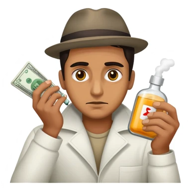 Shady man dealing drugs sticker