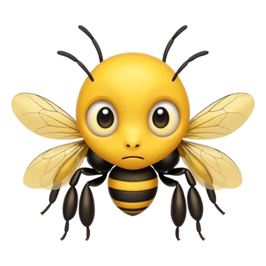 A sad cute bee sticker