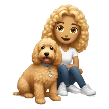 Me with mini golden doodle sticker
