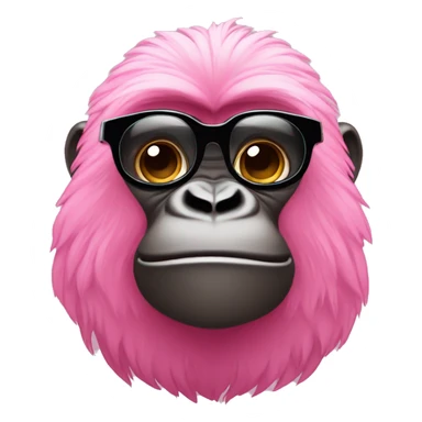 Cara de gorila rosa con lentes de sol sacando la lengua sticker
