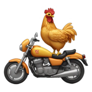 Poulet sur une moto sticker