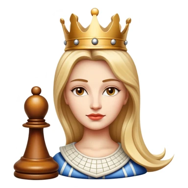 female face queen chess piece sticker