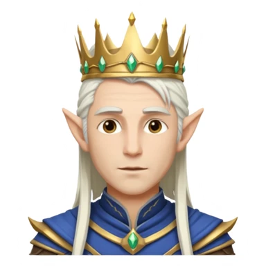 ESO male high elf warrior with white hair and crown sticker