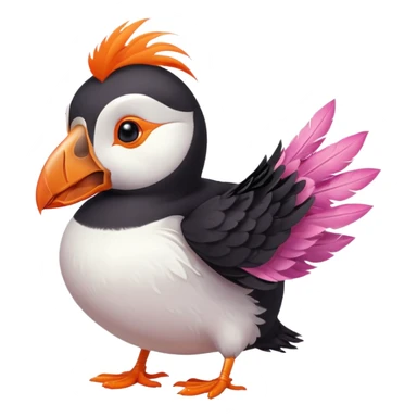 pink puffin wind gust sticker