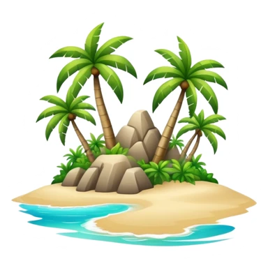 tropical island with palm trees sticker