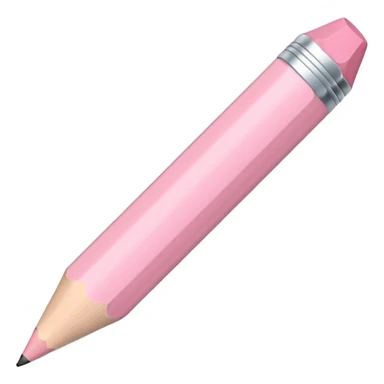 pastel pink pencil lying on a white background sticker